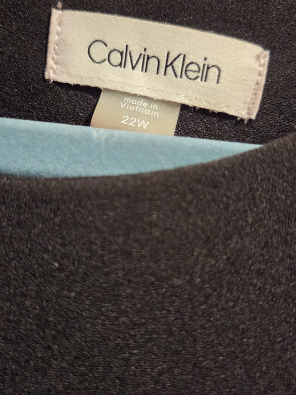 Calvin Klein Black A-Line Dress with Sheer Sleeve & Hem Stripe Details 22W - Picture 2 of 7